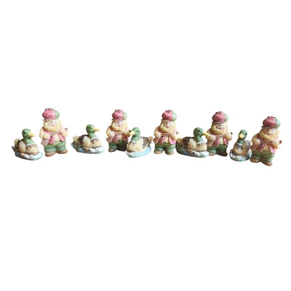 Vintage Hunter & Duck Tic Tac Toe Resin Game Box Figurine Decorative Collectible - Picture 6 of 13